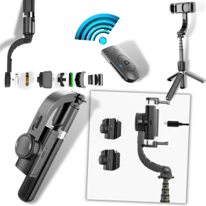 3-i-1 Selfiepinne med gimbal stabilisator