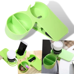 Clip-on dubbel mugghållare