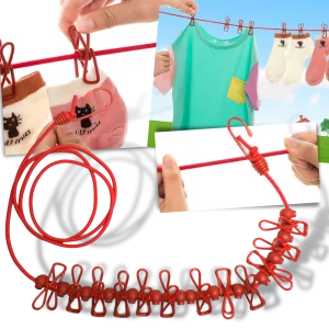 4m klädstreck med pinnar