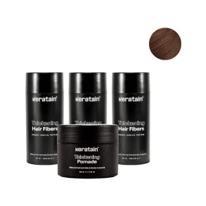 3x Keratain hair fibers + free Keratain pomade – Medium brown (25 gr)