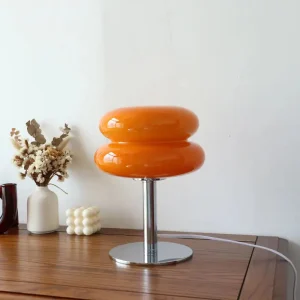 VeneziaLuce – Bordslampa i italiensk stil av metall och glas – Modern design för vardagsrum och kontor (20×28 cm)