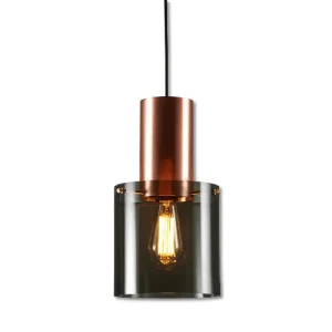 BottleLite – Modern Cylindrisk Hänglampa i Glas och Metall