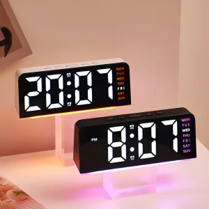 LumiRipple – Modern Tyst LED Väckarklocka i Oregelbunden Design