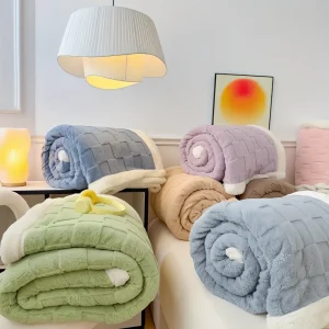 CozyCheck Luxe – Vändbar Vinterpläd i Tjock Isolerad Fleece