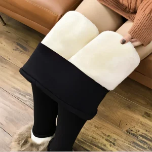 FitFlex Fleece Legging - Plushbyxor med hög midja och stretch för kvinnor