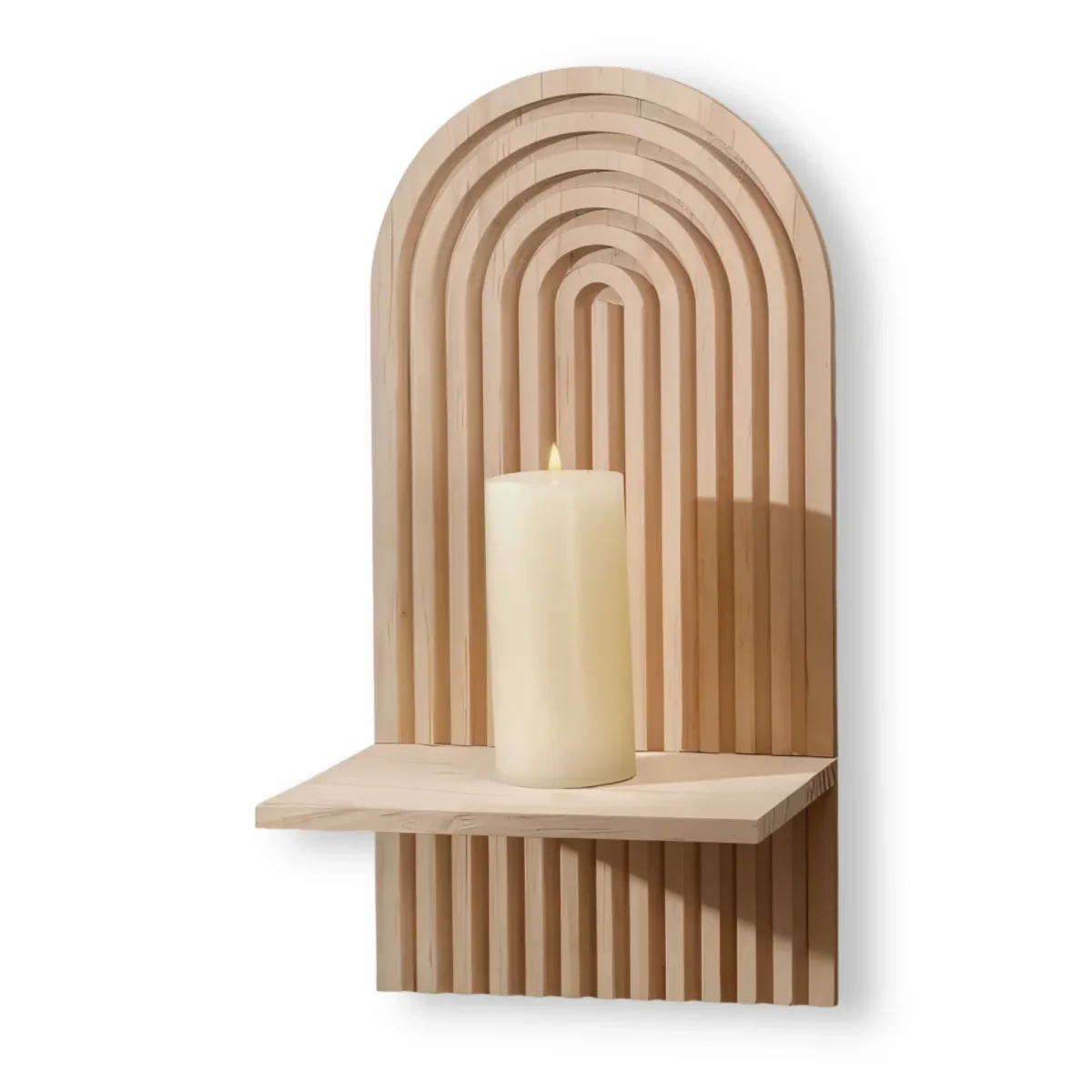 Archi Väggregal - Minimalistisk Boho Träregal Vägg Skandinavisk - Bild 9