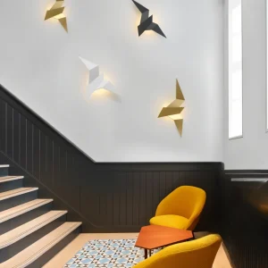 OriTori vägglampa - Geometrisk vägglampa med origamifågel - vägglampa i japansk stil