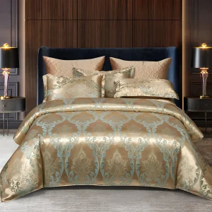 Satin Splendor Duntäcke - Påslakan Satin - Premium Jacquard Sängkläder - Europeiskt Sängklädeset