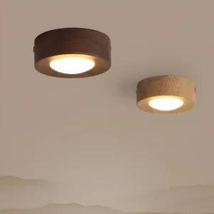 WoodSpot – LED Taklampa i Valnötsträ med Modern Spotlightdesign