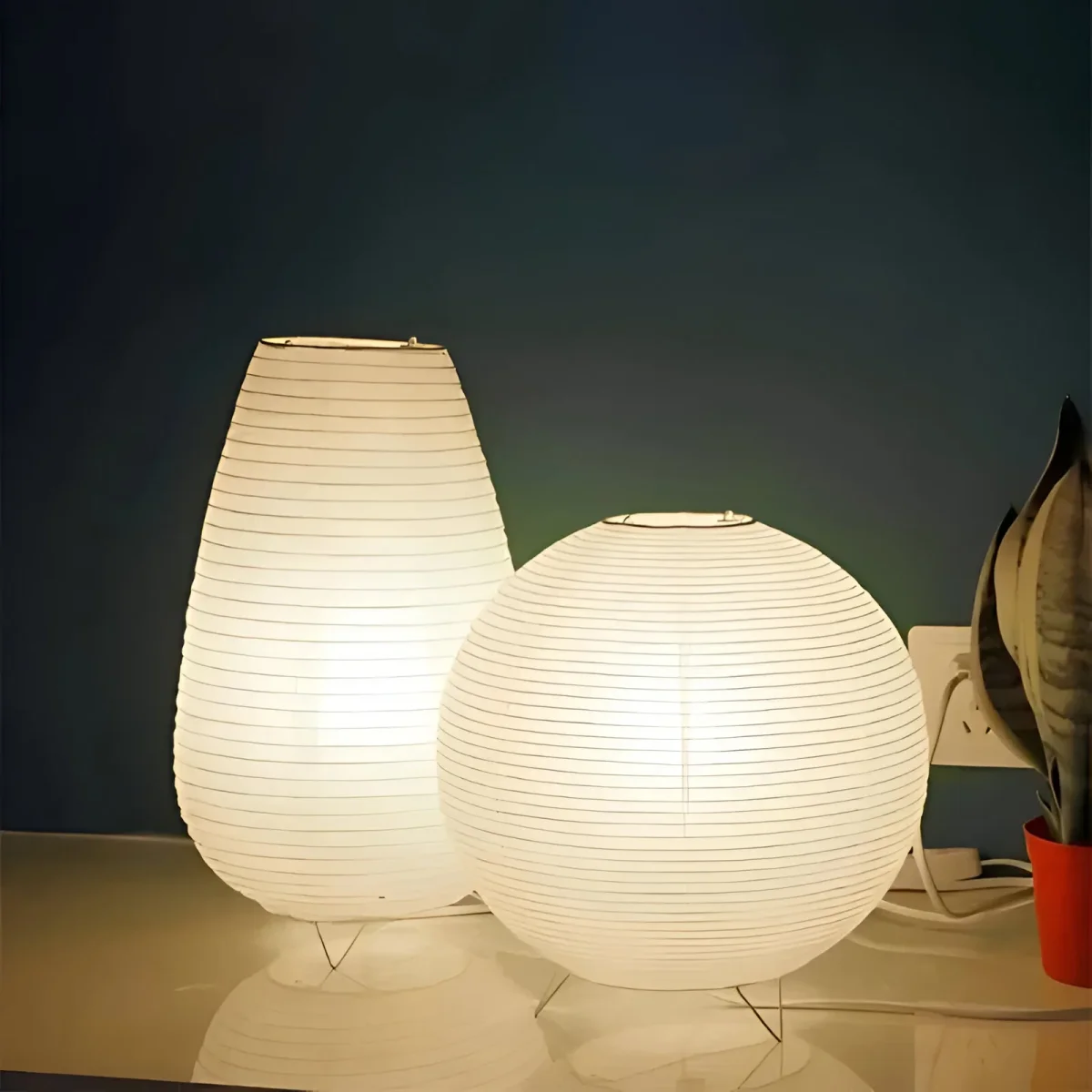 Retrochic Lampa - Rispapperslampa med Japansk Elegans - Bild 2