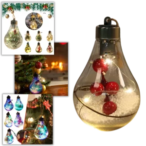 Genomskinlig jullampa med LED-ljus