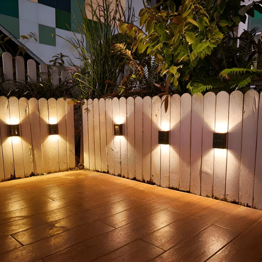 LumiSun – Solenergi Vägglampa med Dubbel Ljusspridning | Vattentät Utomhusbelysning LED IP65 - Bild 5