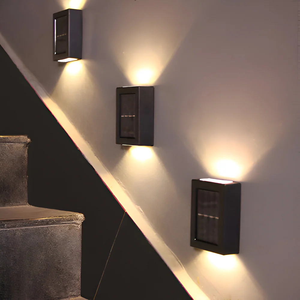 LumiSun – Solenergi Vägglampa med Dubbel Ljusspridning | Vattentät Utomhusbelysning LED IP65 - Bild 6