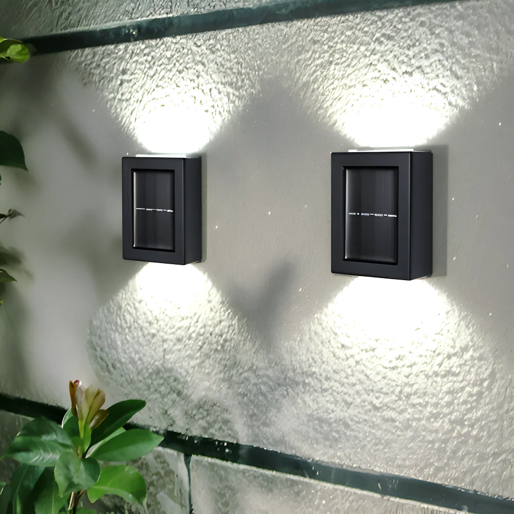 LumiSun – Solenergi Vägglampa med Dubbel Ljusspridning | Vattentät Utomhusbelysning LED IP65 - Bild 9