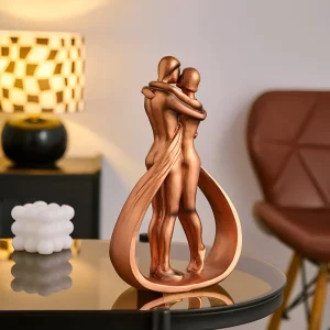 Modern Harz Pärchenfigur - Kramande och Kyssande Kärleks Dekorationsfigurer