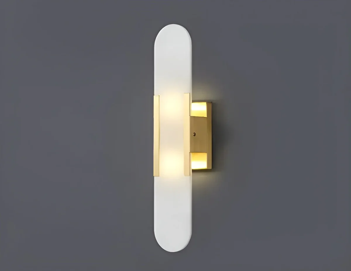 Vägglampa i Alabaster - Modern Vägglampa i Koppar - LED-Vägglampa - Bild 6