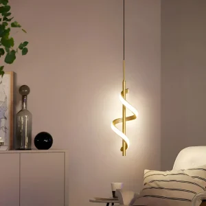 FancyTwirl Ljuskrona - Gyllene Spiralformad Taklampa