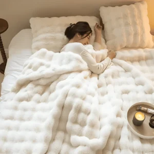 NordNest CozyPlaid – Supermjuk Rutig Filt för Ultimat Avkoppling