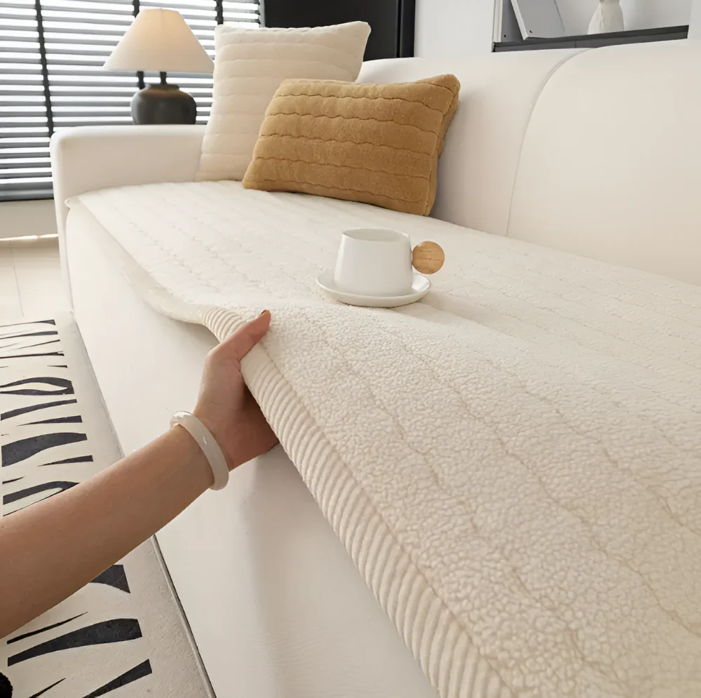 PlushGuard – Mjukt Rutschfritt Sofföverdrag i Husdjursvänlig Polyester - Bild 4
