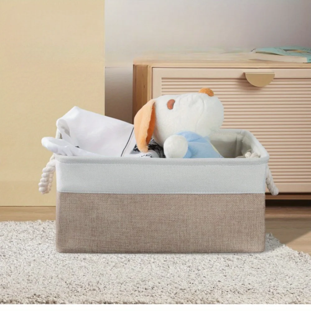 Förvaringsbox Oxford-tyg med Rephandtag – Fällbar Tygbox för Kläder och Leksaker - Bild 5