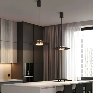 PlateLux Hänglampa - Nordisk Pendellampa - Svart Industriell Pendellampa