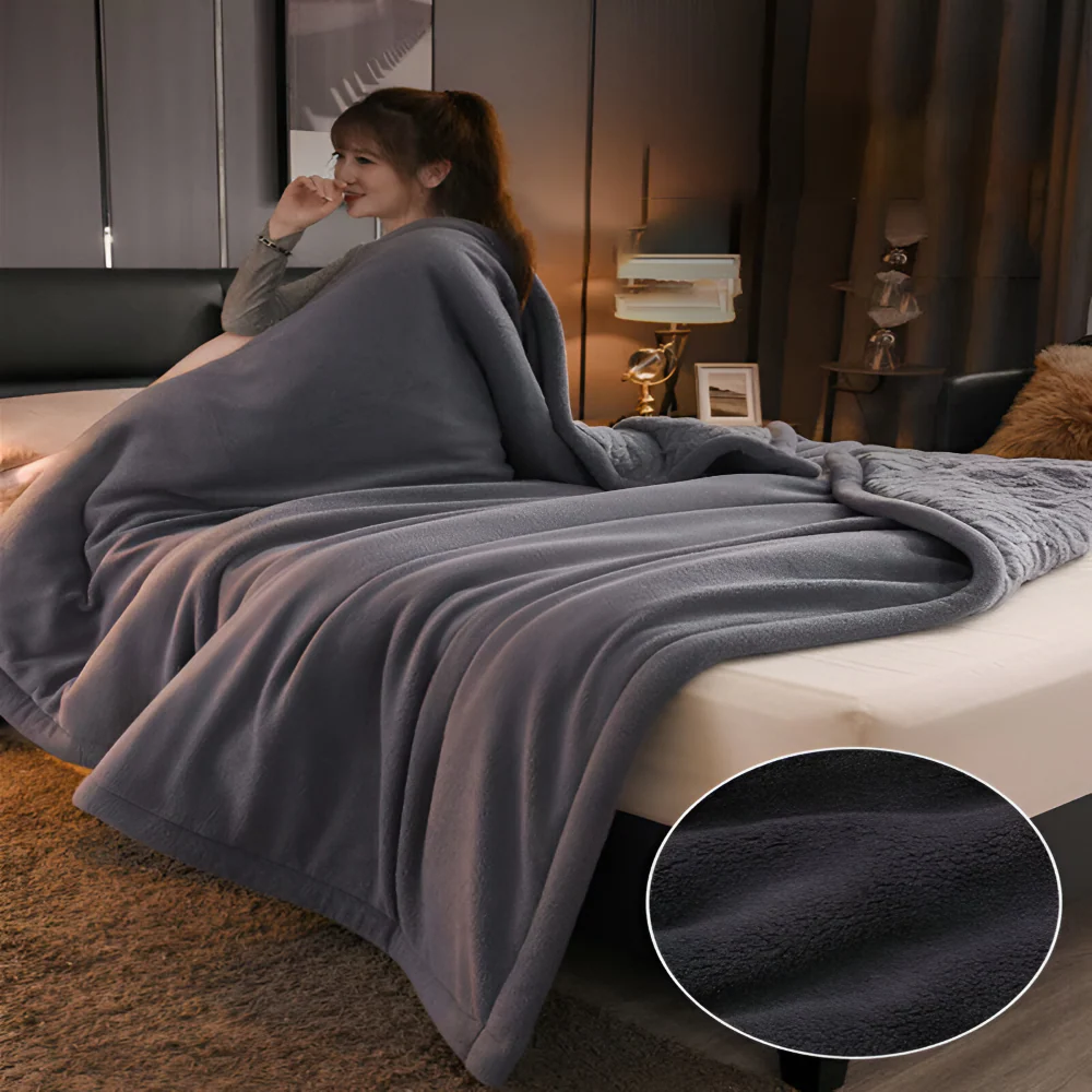 DualWeave CozyPläd – Dubbelvävd Mikrofiberfleecefilt för Varm Komfort - Bild 8