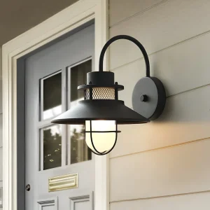 RustBlack – Industriell Vägglampa i Järn och Glas för Inomhus & Utomhusbruk
