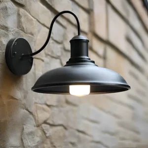 Rustik Järn Vägglampa - Utomhusvägglampa Skål-design för Industriell Belysning