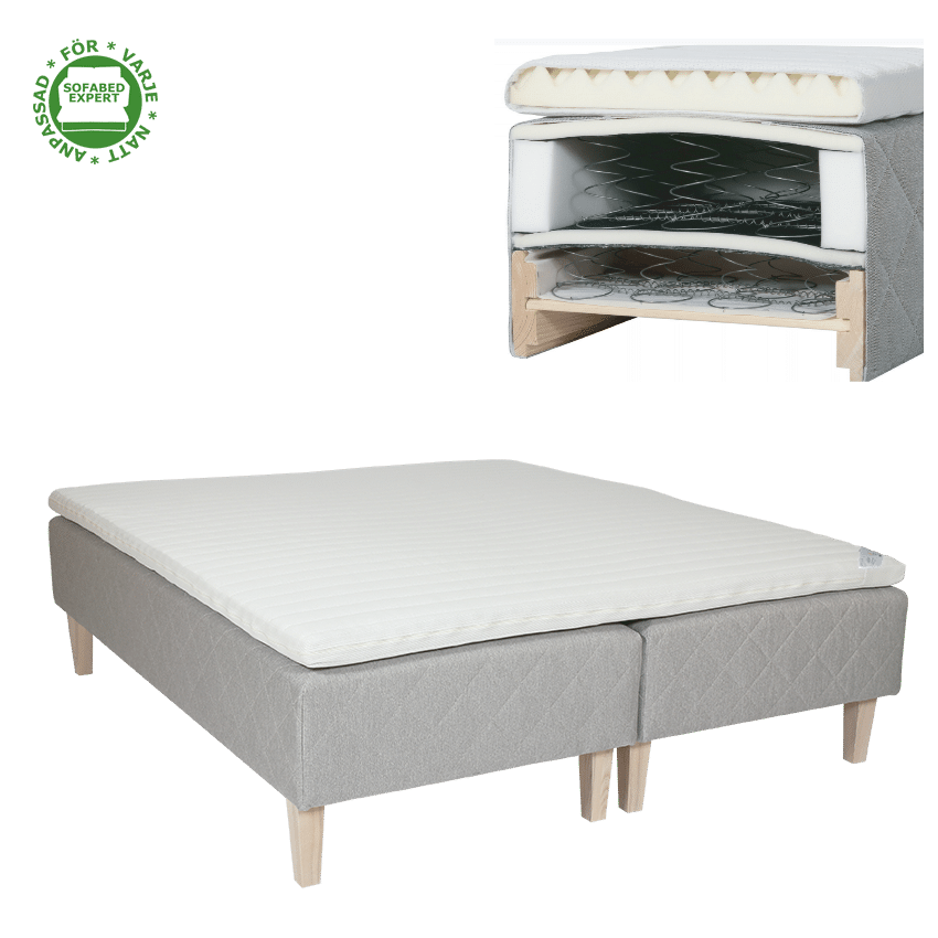 Silver säng med bäddmadrass och ben från Estniska Rave furniture - Bild 2