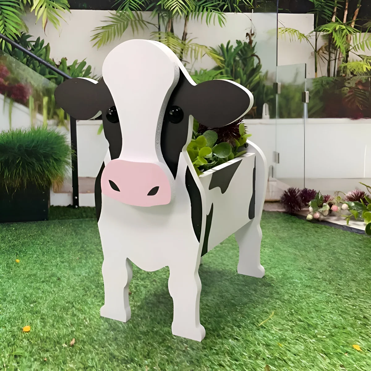 Djurtema Blomkruka - Whimsy Ko Planter - Bedårande Djur Planter Krukor - Bild 9