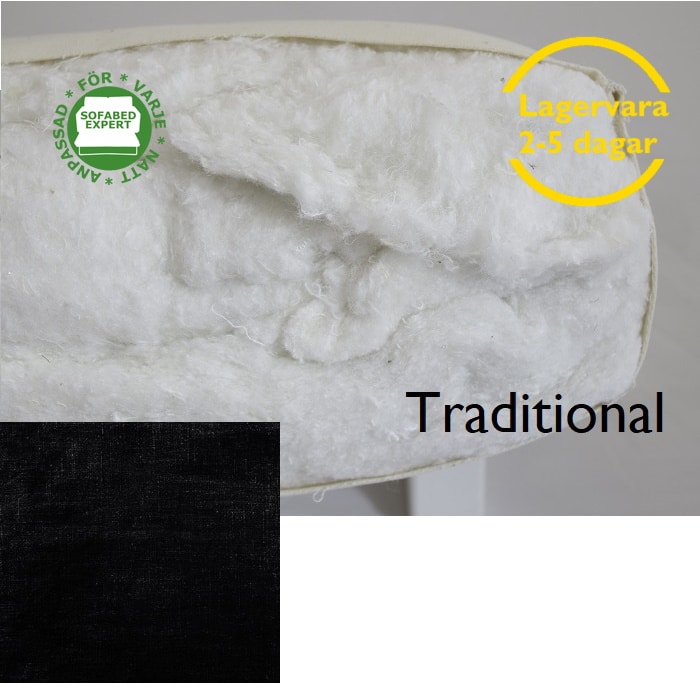 Traditionell futonmadrass 70x200cm i svart linne tyg outlet - Bild 2