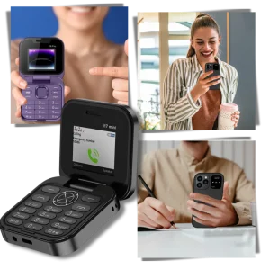 Liten hopfällbar mobiltelefon med dubbla sim-kort